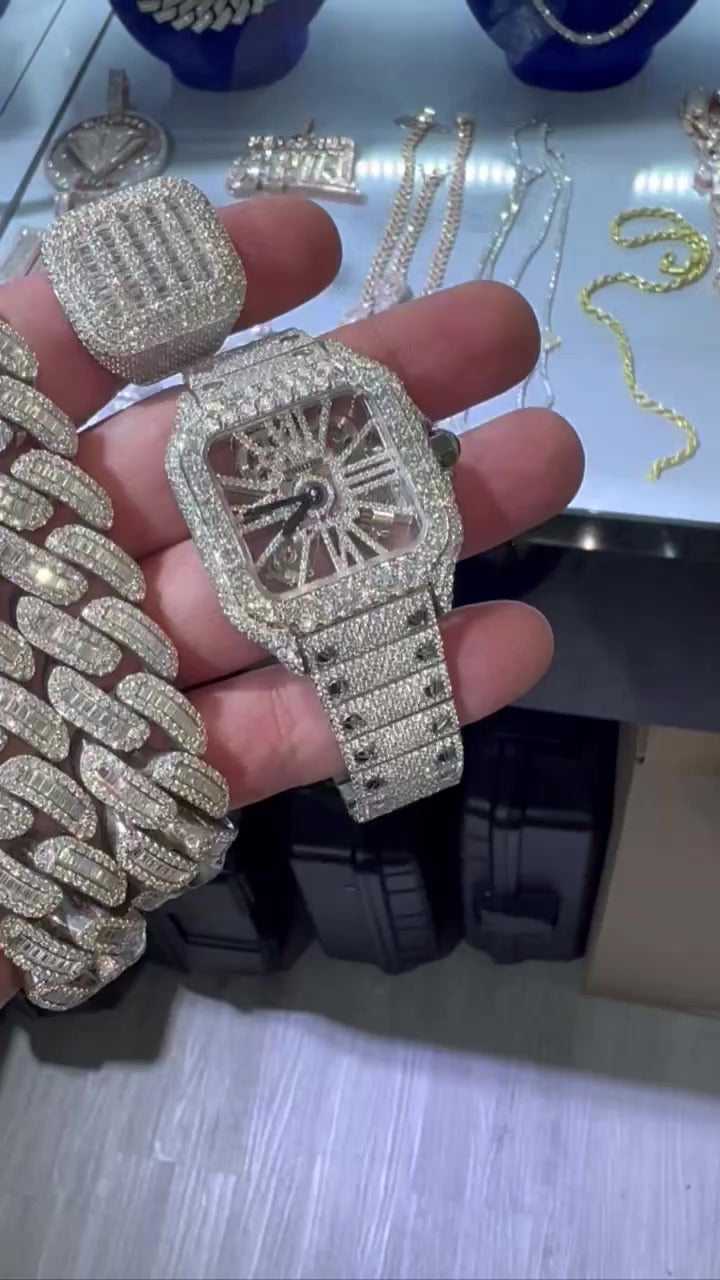 VVS Moissanite Watch 38 (Bundle)